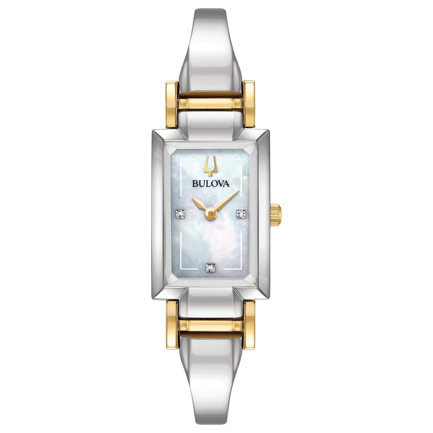 Bulova Women's Diamond Accent Two-Tone Half-Bangle Watch Bulova Women's Diamond Accent Two-Tone Half-Bangle Watch