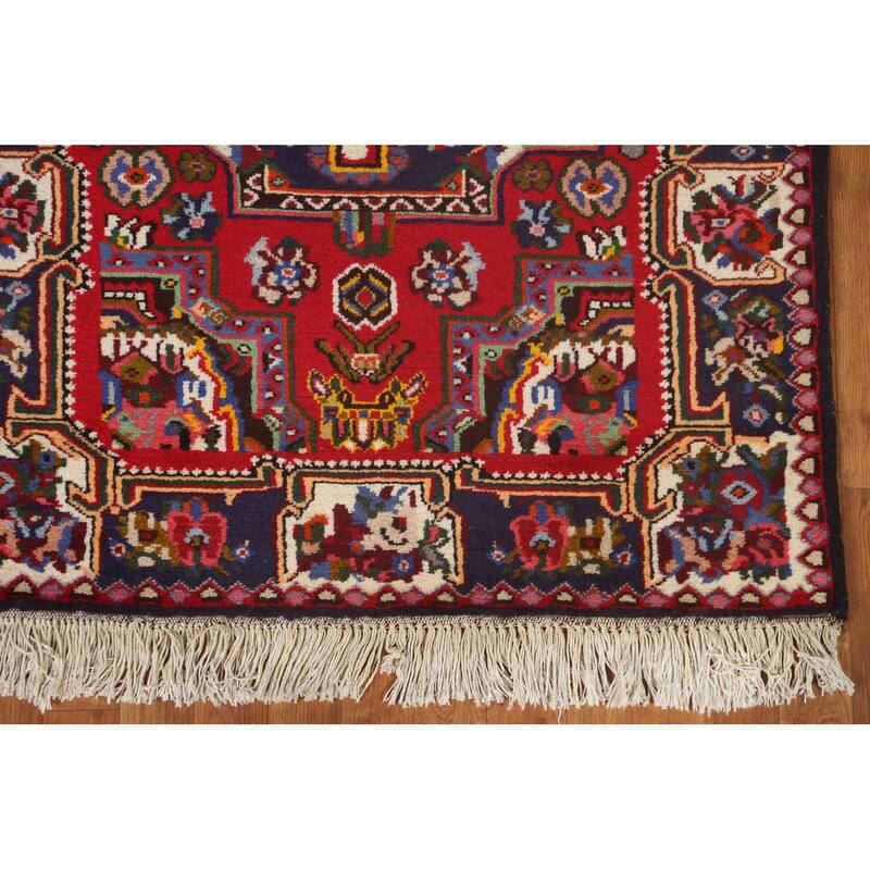 Hand Knotted Oriental 100% Wool Carpet Traditional Medallion Red Bakhtiari Area Rug - 4' 10'' X 3' 8''