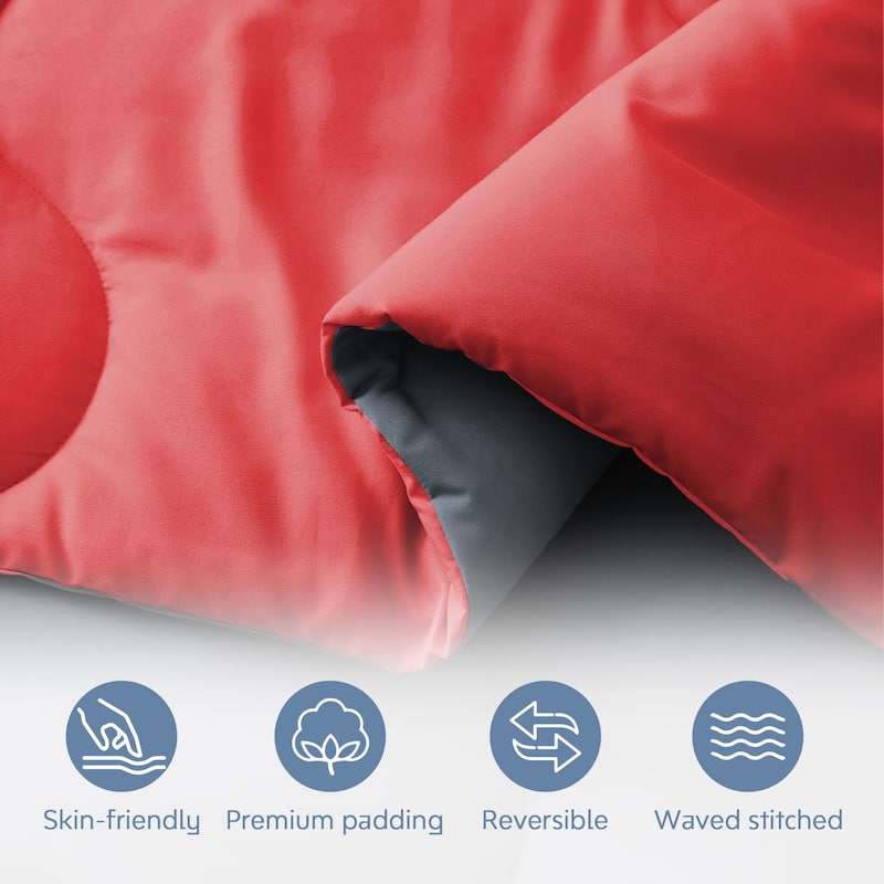 Lightweight Reversible Microfiber Down Alternative Comforter Set