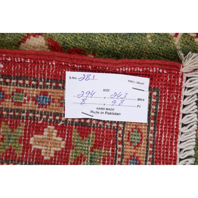 Vegetable Dye Kazak Oriental Geometric Area Rug Wool Handmade Carpet - 8'0" x 9'8"