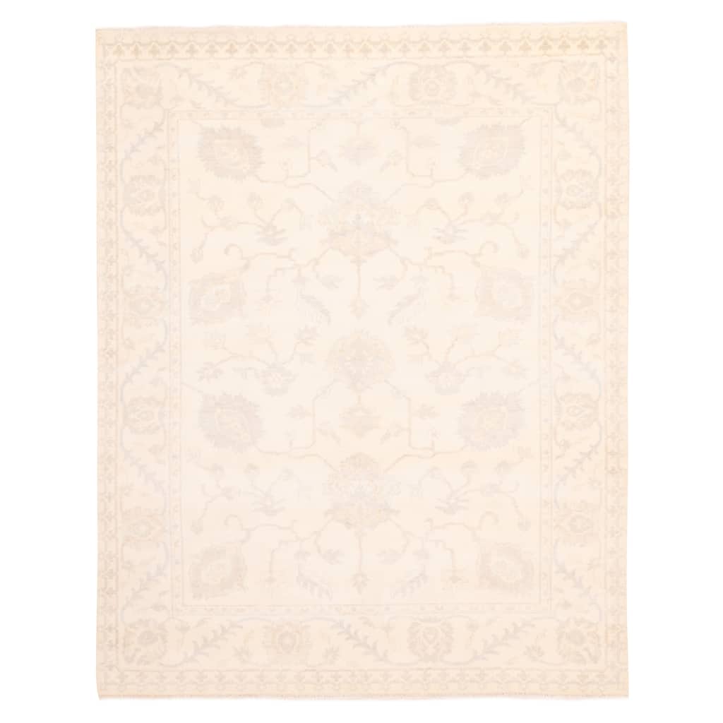 ECARPETGALLERY Hand-knotted Modern Oushak Ivory Wool Rug - 8'0 x 10'0