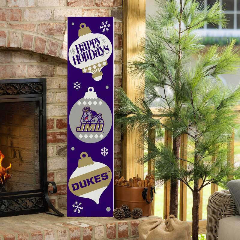 47" Double Sided Seasonal Porch Leaner, James Madison University - 47" x 11.25" - Christmas
