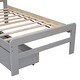 preview thumbnail 21 of 26, Twin Size Platform Bed Frame, Pinewood Bedframe with 2 Drawers