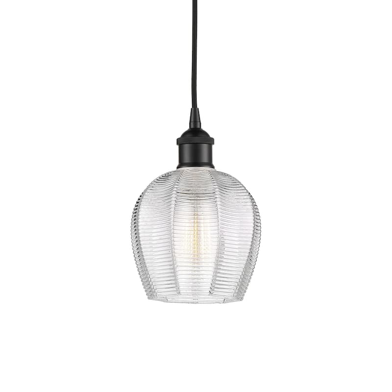 Innovations Lighting 616-1P-10-6 Norfolk Pendant Norfolk 6" Wide Mini - Matte Black / Clear