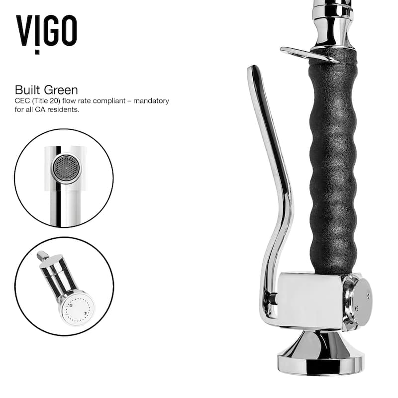 VIGO Zurich 27" H Single Handle Pull-Down Sprayer Kitchen Faucet