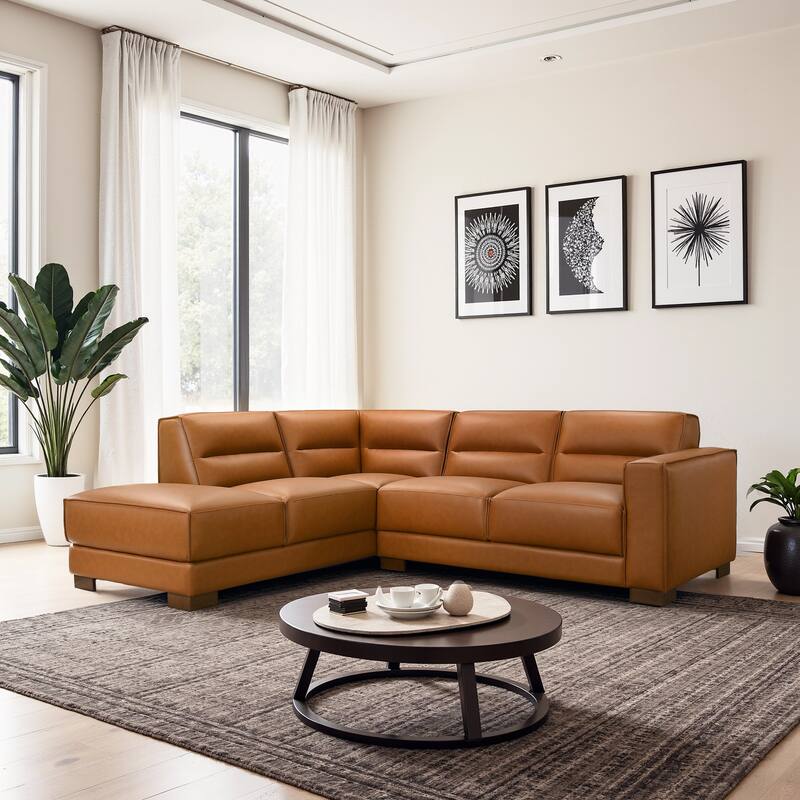 Macon Spacious Sectional Sofa in Durable Vegan Leather Upholstery