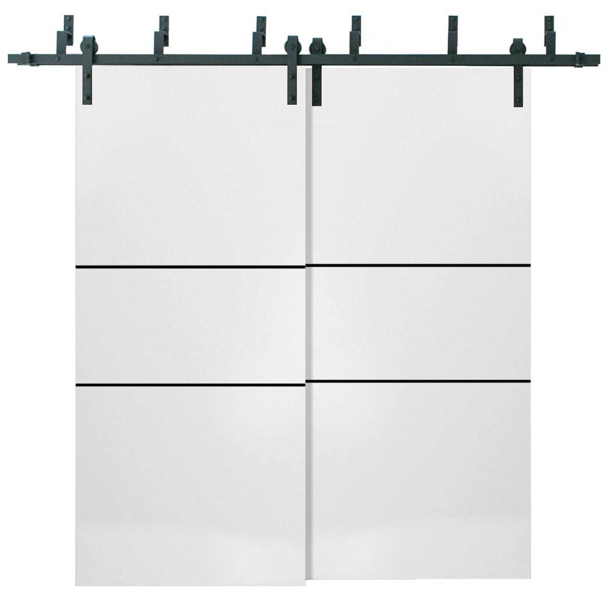 Sturdy Barn Door 36 x 80 Planum 0014 White Silk with 6.6FT