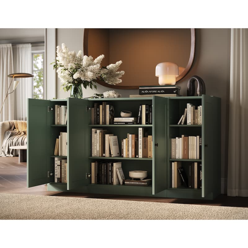 Palace Imports 100% Solid Wood 65" Sideboard with Shaker Doors and Adjustable Shelves