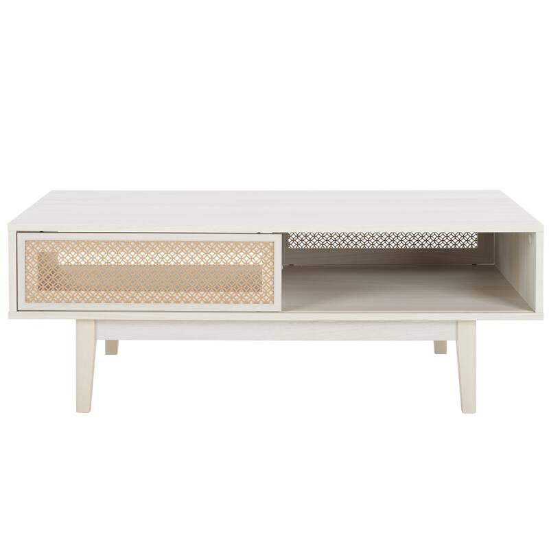 SAFAVIEH Zhuldyz 2 Door Coffee Table - 43" L x 22" D x 16" H - 43"Wx22"Dx16"H