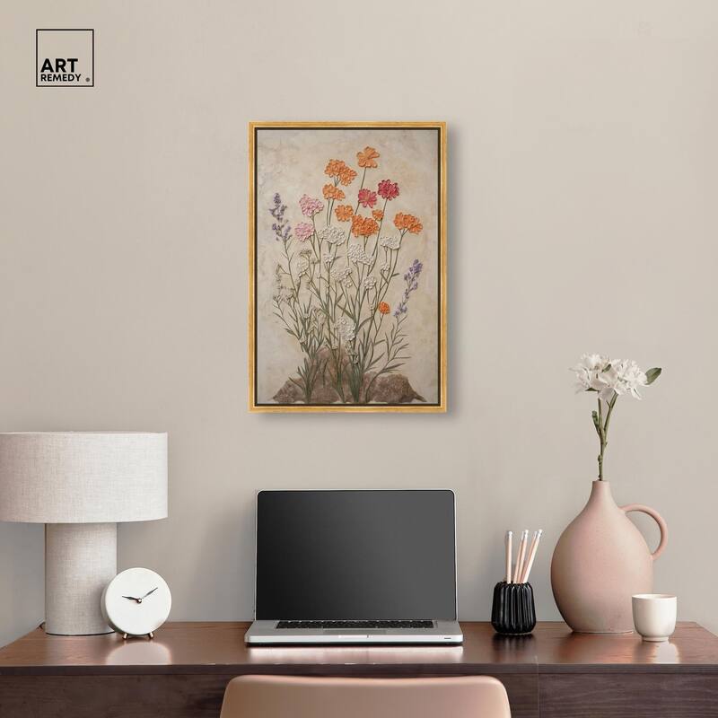 Sculpted Flora Frieze II Canvas by Art Remedy