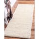 Unique Loom Solid Shag Area Rug - 2'6" x 16'5" Runner - Pure Ivory