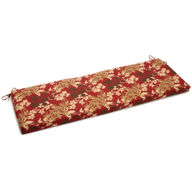 Blazing Needles 63-inch All-Weather Bench Cushion - 63 x 19 - Montfleuri Sangria