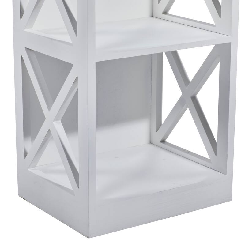 White Wooden 4 Shelves Shelving Unit