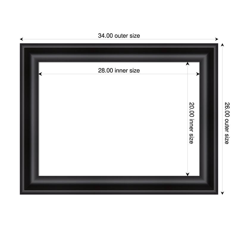Amanti Art Grand Black Framed Dry Erase Magnetic Board - 34 x 26 in