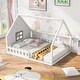 preview thumbnail 23 of 21, Full Size Wood House Bed with Window and Fence,
