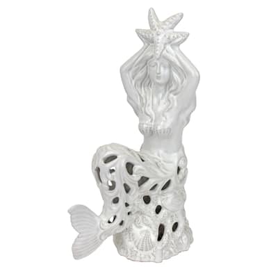 11.75" MERMAID WITH STARFISH Light-Up LED