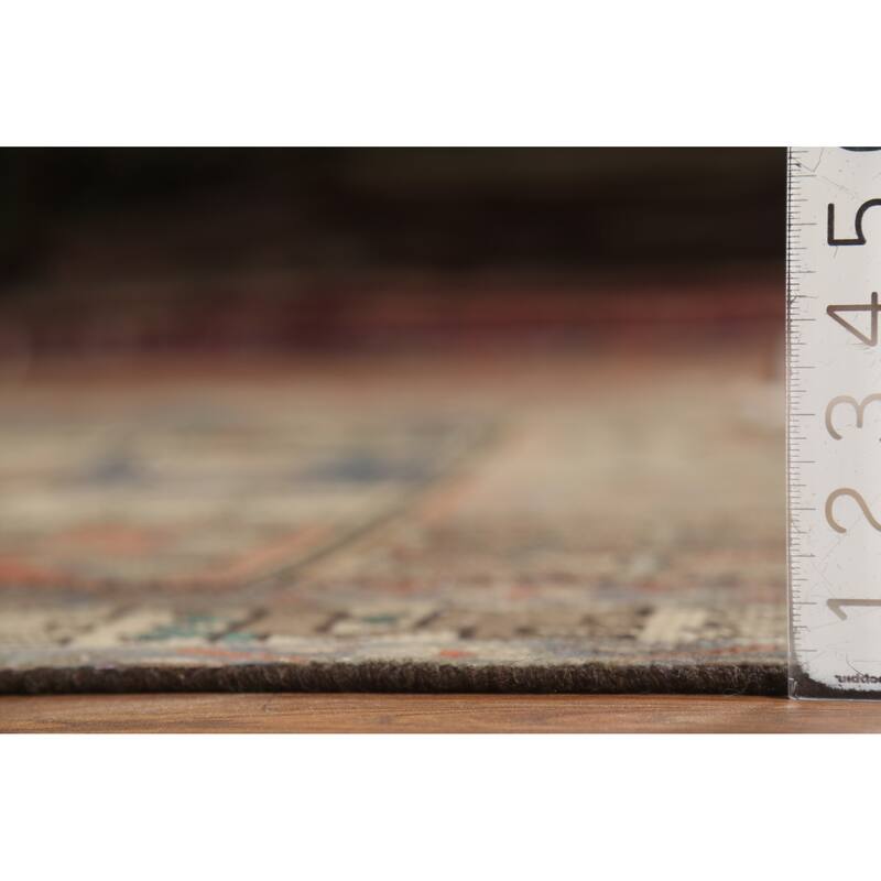 Hand Knotted Oriental 100% Wool Carpet Traditional Geometric Peach Bakhtiari Area Rug - 9' 4'' X 6' 11''