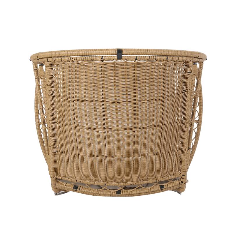 Malia Outdoor Cushioned Wicker Basket Chair by Christopher Knight Home - 32.50" W x 36.50" D x 56.75" H
