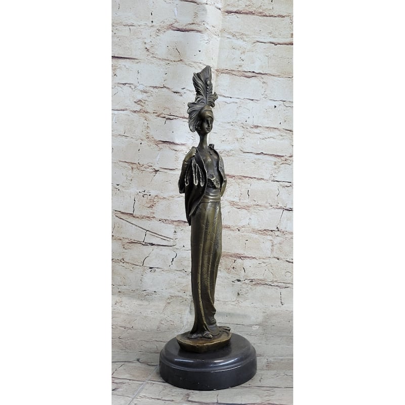 Original Signed Kassin Maiden Bronze Lady Sculpture Statue Figure Figurine Art