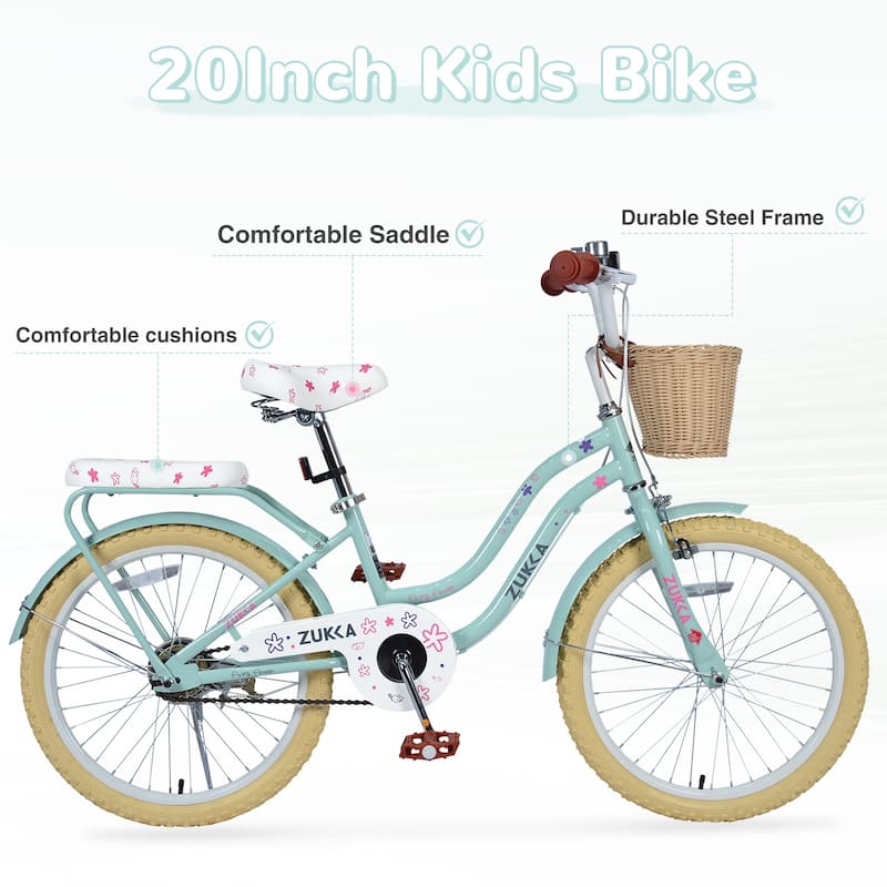 Multiple Colors,Girls Bike with Basket for 7-10 Years Old Kids,20 inch wheel ,No Training Wheels Included