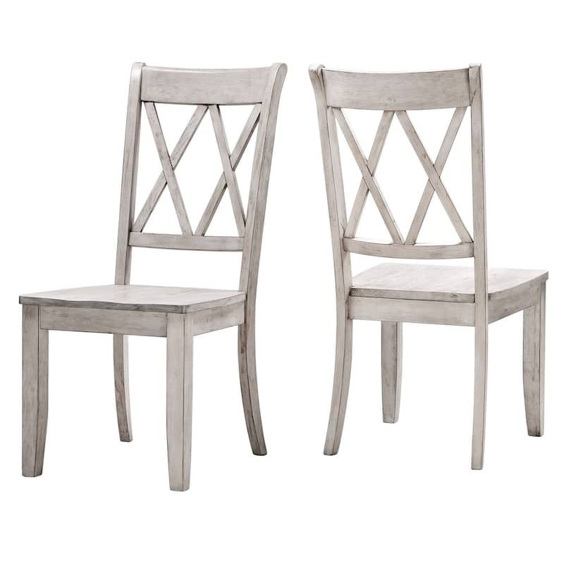 Eleanor X Back Wood Dining Chair (Set of 2) by iNSPIRE Q Classic - Antique White