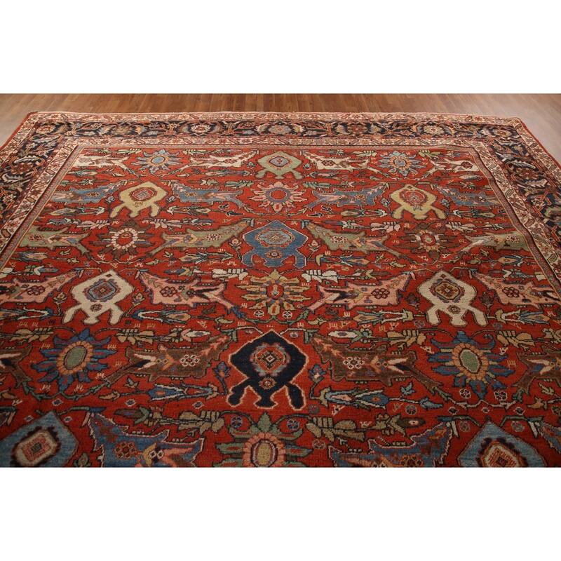 Pre-1900 Antique Sultanabad Ziegler Persian Rug Handmade Wool Carpet - 11'6" x 16'8"