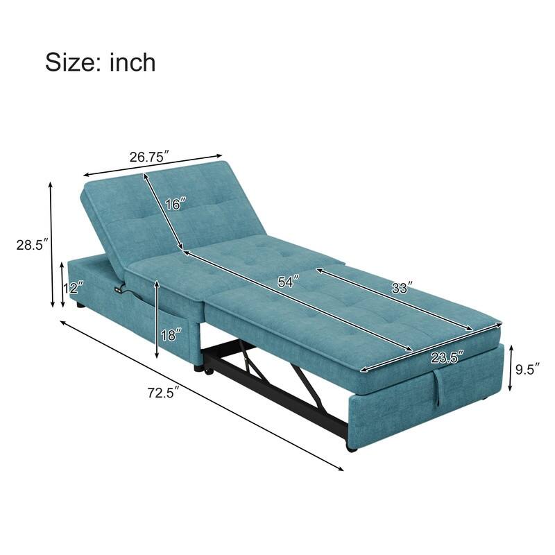 Upgraded Sleeper Chair Bed Sofa Bed,4 in 1 Multi-Function Folding Ottoman Bed