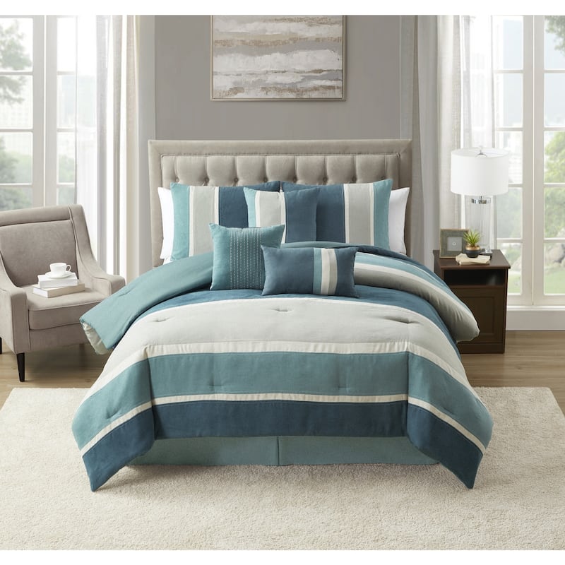 Harvey 7 Piece Suede Comforter Set