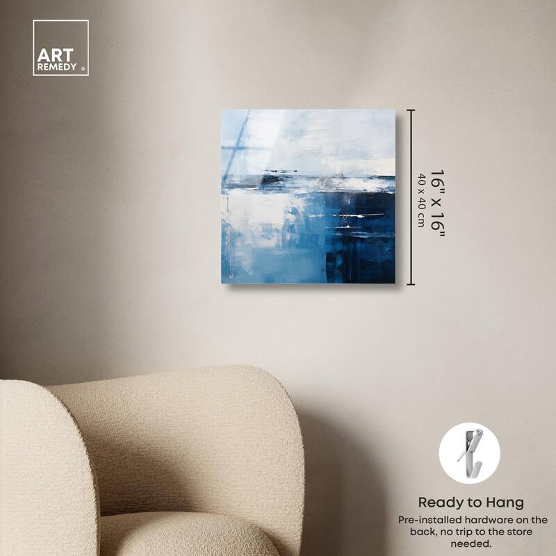 Layers of Blue Acrylic by Art Remedy, Ready to Hang