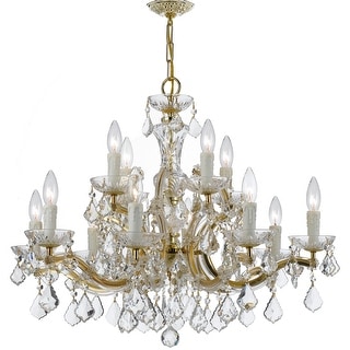 Maria Theresa 12 Light Clear Crystal Gold Chandelier - 30'' W x 23'' H