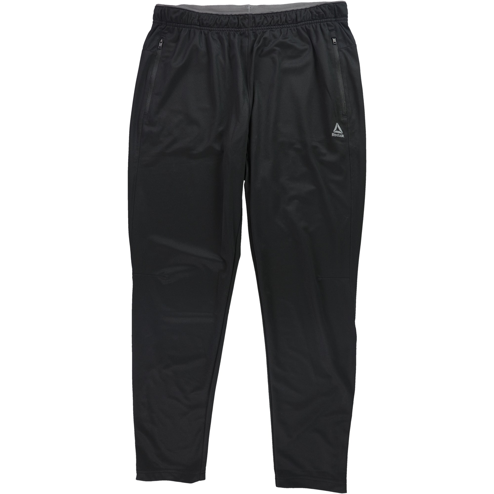 Reebok Mens Workout Ready Stacked Logo Athletic Track Pants, Black