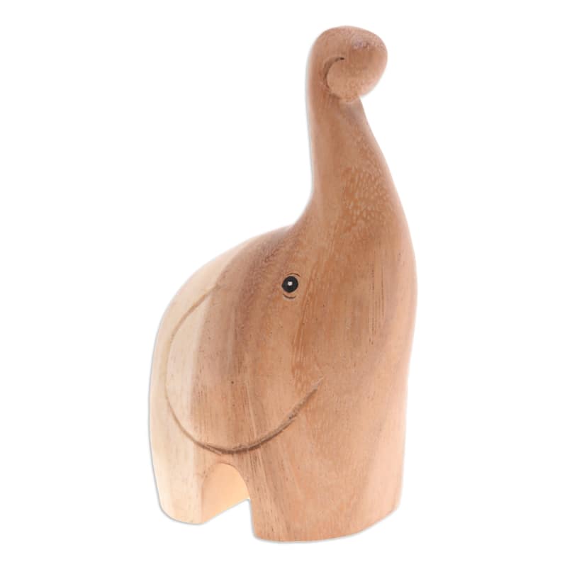 Novica Handmade Tiny Greeting Wood Figurine