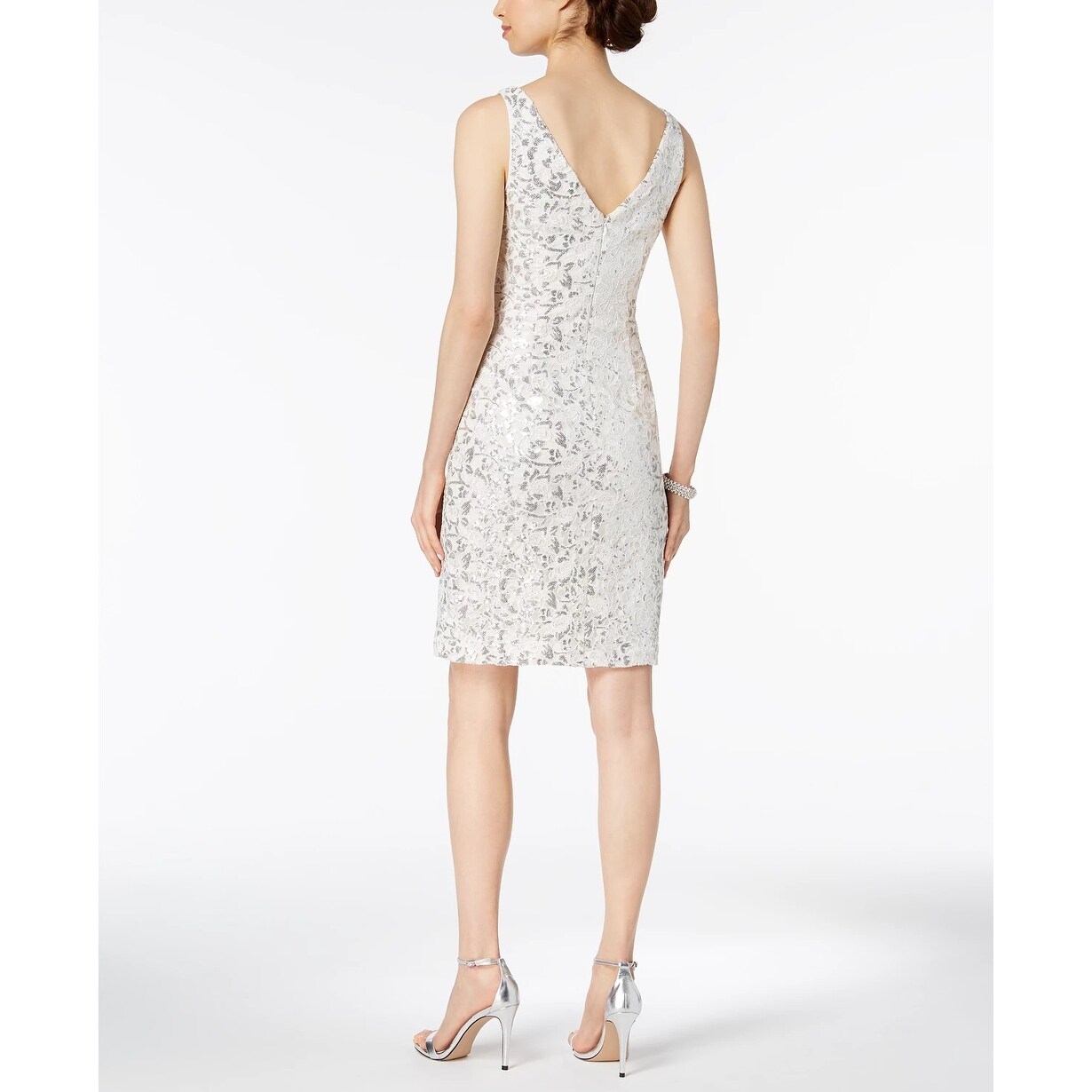 vince camuto sequin lace evening dress