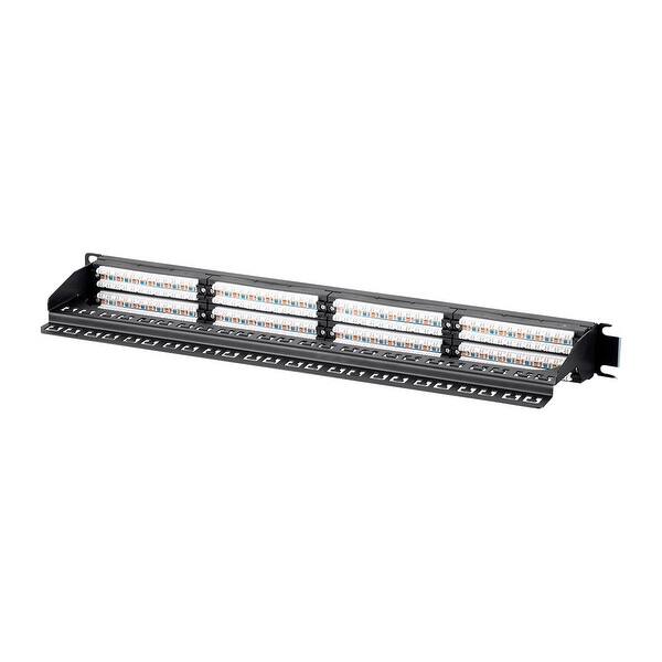 Shop Monoprice Cat6 Utp Patch Panel 48 Port Networking 1u Horizontal 180 With Wire Support Bar Free Shipping Today Overstock 26429715