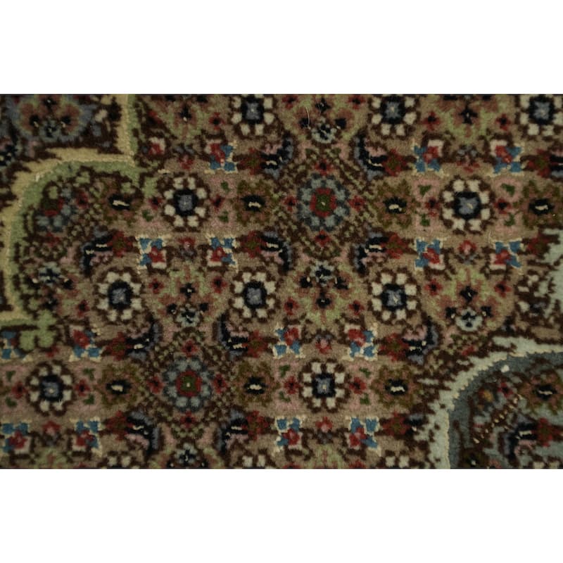 Hand Knotted Oriental 100% Wool Carpet Traditional Geometric Black Tabriz-Mahi Area Rug - 10' 2'' X 6' 7''