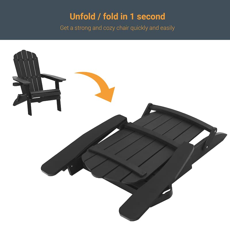 LIVOOSUN Outdoor Folding Adirondack Chair w/Cup Holder Set of 2 or 4