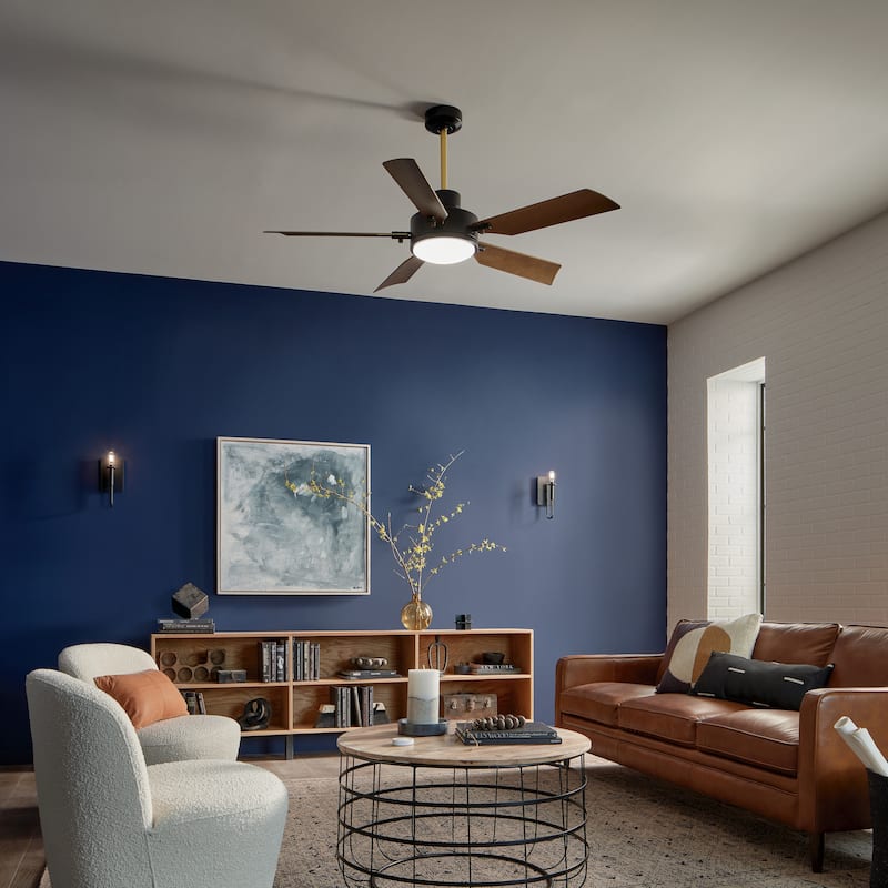 Kichler Lighting Guardian 56 inch Integrated LED Indoor Satin Black Ceiling Fan