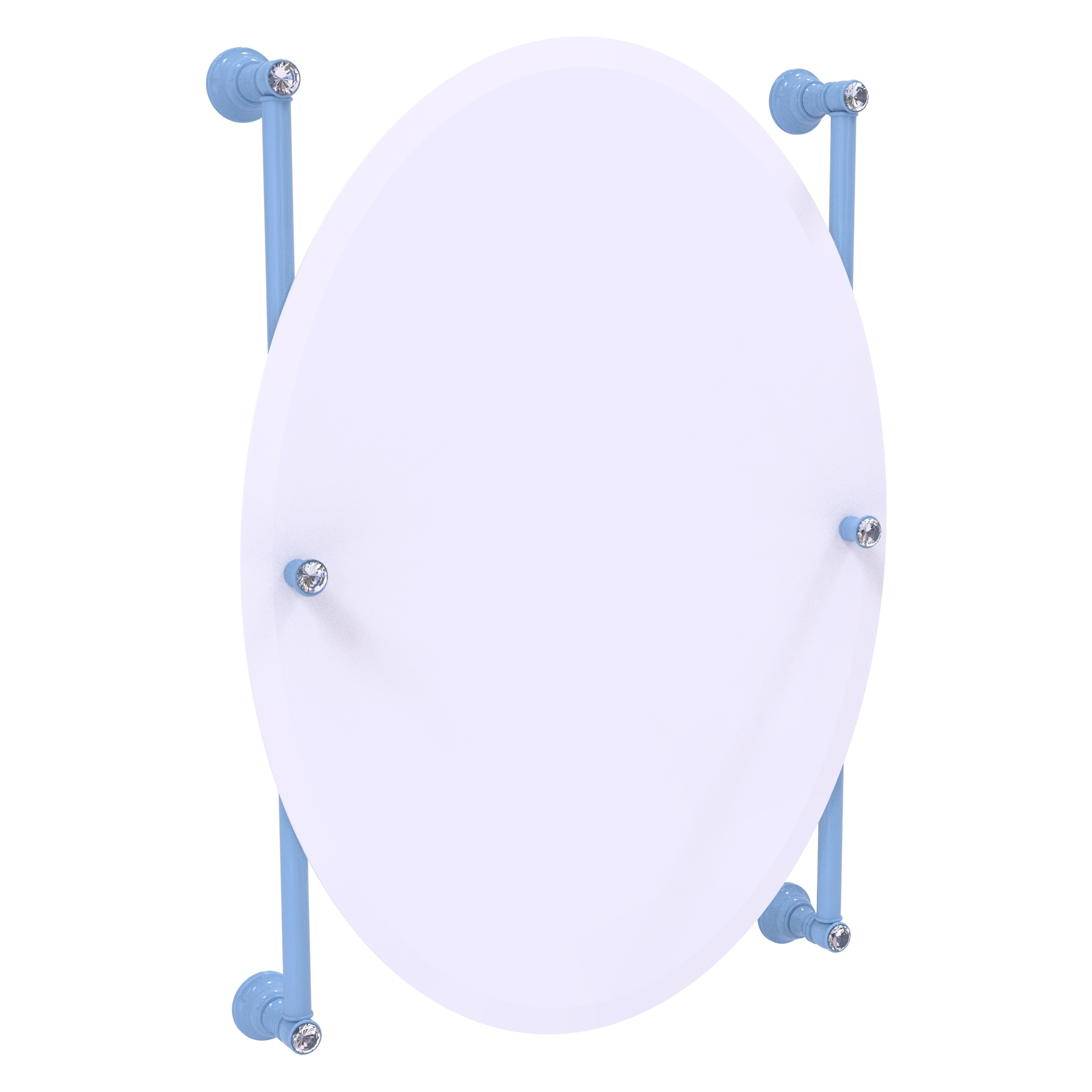 Allied Brass Carolina Crystal Collection Oval Frameless Rail Mounted Mirror