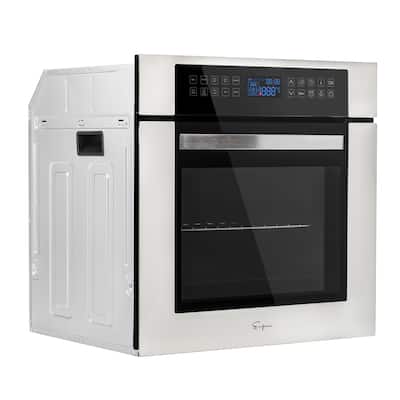 24-in Single Electric Wall Oven with Convection Fan in Stainless Steel