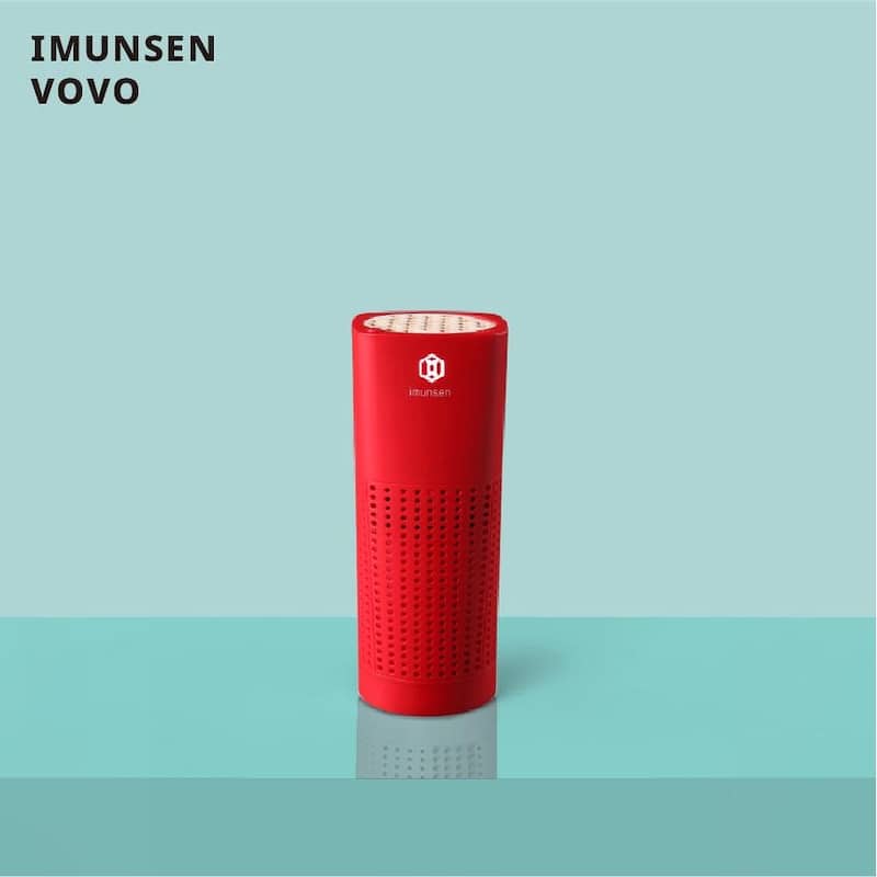 IMUNSEN Portable Air Purifier with Cypress Wood Filter and HEPA Filter - Red