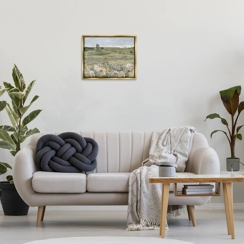 Stupell Charming Pastoral Meadow View Framed Floater Canvas Wall Art Design By Amber Sterling