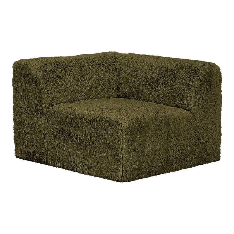 Furniture of America Ylena Modern 5-Piece Faux Fur Foam Modular Compressed Sectional Sofa