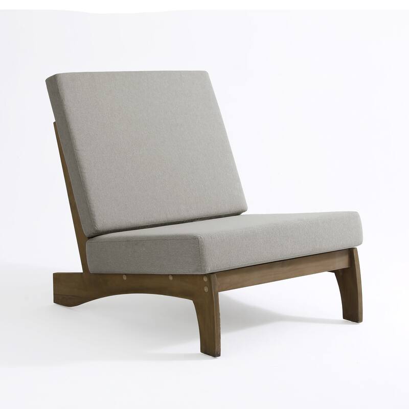 4 Set Outdoor Patio Teak Wood Club Chairs Loveseat with Cushion