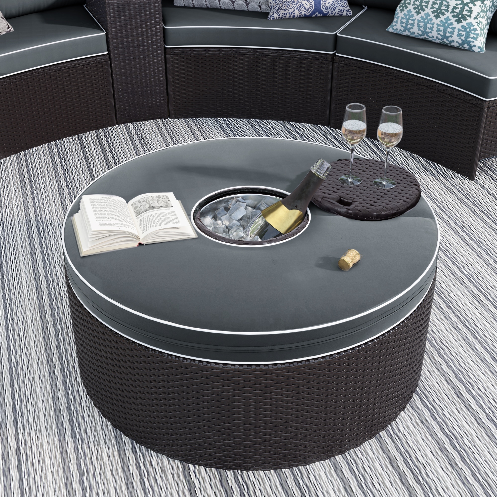 Rattan multifunctional lounge set deals