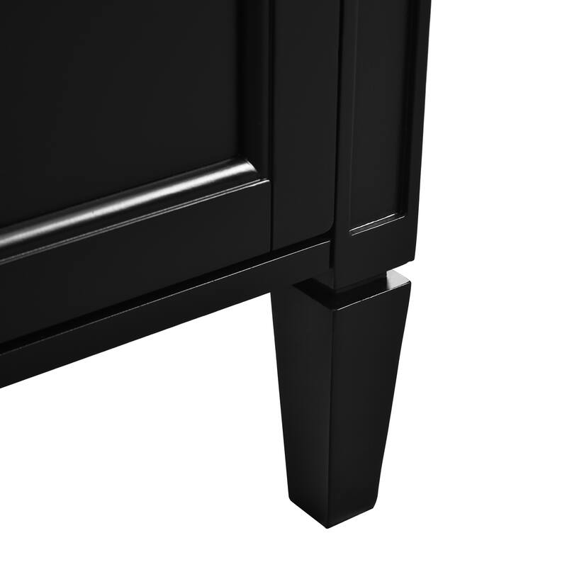 36'' Bathroom Vanity without Top Sink, Modern Bathroom Storage Cabinet with 2 Drawers and a Tip-out Drawer, Solid Wood Frame