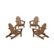 preview thumbnail 10 of 17, POLYWOOD 4-Piece Classic Folding Adirondack Conversation Set Teak