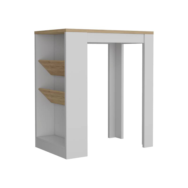 Stylish Kitchen Island, 2 Side Shelves for Bottles, Ideal for Small Spaces