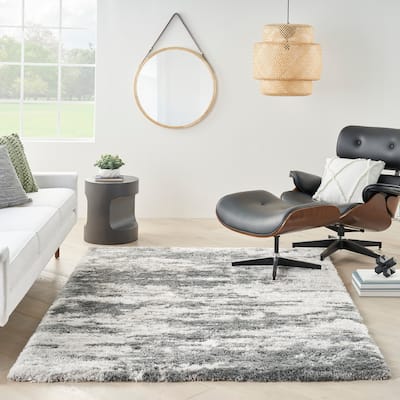 Nourison Luxurious Shag 1.25" Plush Contemporary Abstract Area Rug