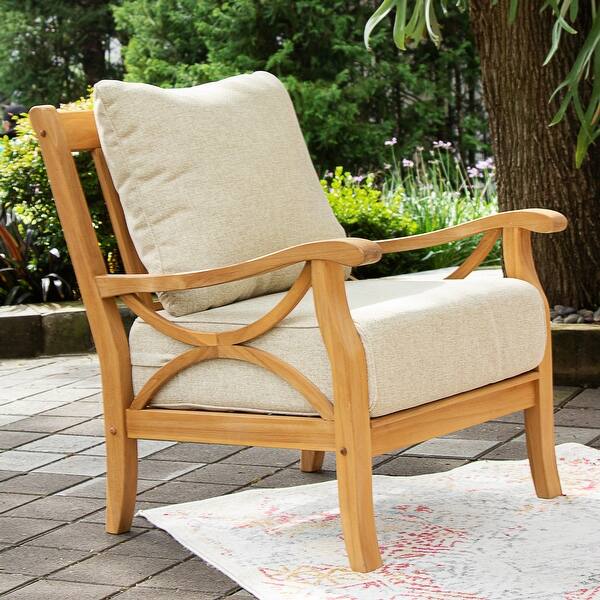Cambridge Casual Lowell 5-piece Teak Wood Outdoor Conversation Set with cushion