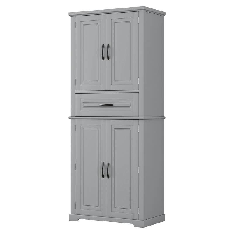 Bathroom Cabinet Clothes Cabinet with Adjustable Rack, Storage Cabinet Floor Cabinet with Soft-Close Hinges